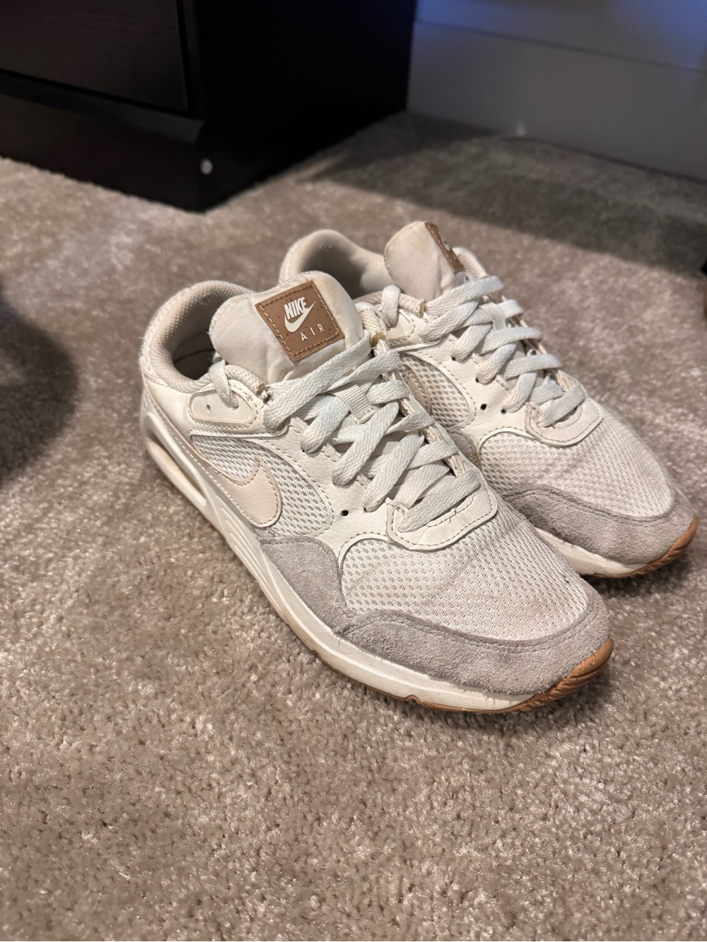 Nike Women's Air Sneakers in Beige and Light Gray